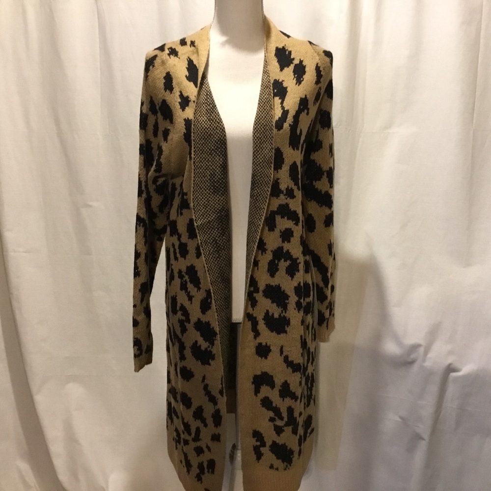 Leopard Print Open Front Cardigan - Picture 5 of 7